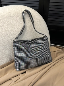 Women Sparkling Rhinestone Shoulder Bag Elegant Sequin Underarm Handbag For Party Wedding Fashion Canvas Hobo Bag For Daily Use