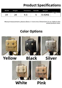 Guide des dimensions et options de couleurs pour le sac vintage en similicuir à étoile