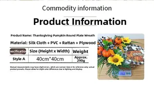 Detailed product specifications and weight of the Give Thanks pumpkin fall door wreath