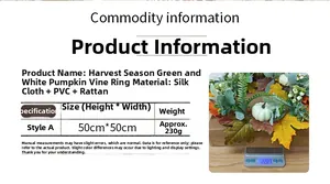Detailed harvest wreath weight measurement featuring green and white pumpkins on a scale