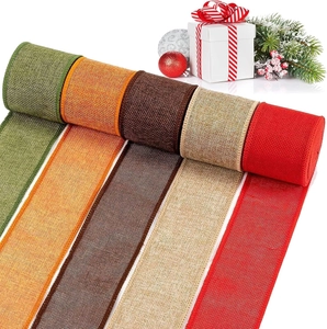 Κορδέλα από Απομίμηση Λιναριού για Διακόσμηση Ημέρας Ευχαριστιών Χριστουγέννων Χαλοουίν Κοπτοράπτης Άκρη Υφαντή Κορδέλα για Συσκευασία Δώρων DIY Σπίτι