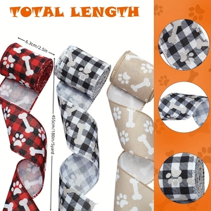 Rotoli di nastro da 5 yard con impronte e ossa in rosso, nero e motivi scozzesi