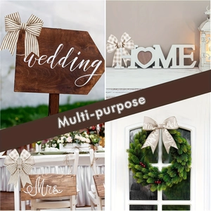 Farmhouse striped and buffalo plaid decorative ribbon set for wedding and home decor