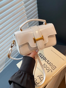 Sac À Main Carré En Cuir PU Pour Femmes Sac Bandoulière Brillant Avec Boucle En Métal Doré Rétro Élégant Quotidien