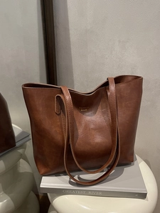 Women Large Capacity PU Leather Tote Bag Fashion Minimalist Shoulder Handbag For Daily Commute Office Casual Top Handle Bag