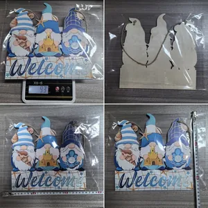 Size measurements and weight of the summer ocean gnome wooden welcome hanging sign