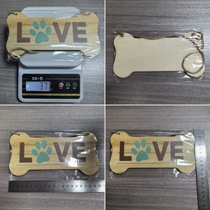 Holz Hundeknochen Hängeschild mit niedlichem Pfotenabdruck Liebe Design rustikale Haustier Deko