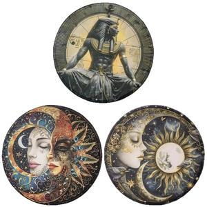 Set decorativo da 3 pezzi con faraone egiziano, motivi di sole, luna e disegni mitici