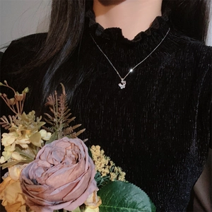 Elegante Collar De Cobre Plateado Con Colgantes De Mariposa En Capas E Incrustaciones De Circonita Joyería Romántica