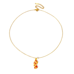 Détail du collier pendentif hippocampe en acier inoxydable doré avec émail coloré
