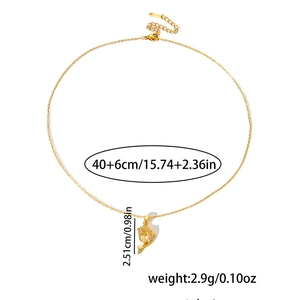 Détails de taille du collier dauphin avec chaîne de 40+6cm et spécifications de poids