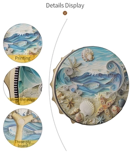 Detail view of the high-precision printing and wrapped edges on ocean wave sea drum