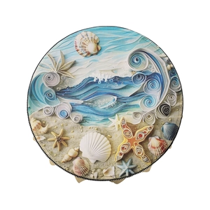 Ocean wave ocean drum with quilling paper art shells and starfish for party decoration