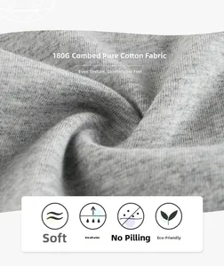 Detail of 180G grey combed cotton fabric, breathable and pilling resistant material