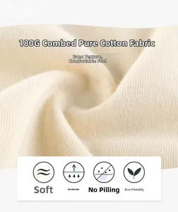 Détail du tissu en coton peigné 180G sur un t-shirt enfant avec texture douce
