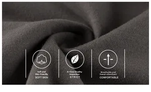 Detailed macro view of soft charcoal grey knitted cotton fabric for kids' t-shirts
