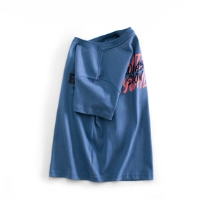 Kids Casual Short Sleeve T-Shirt 100% Combed Cotton Letter Print Korean Style Summer Round Neck Tee Top For Boys Girls