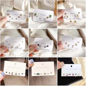 Fashion Stud Earrings Moon Star Butterfly Heart Geometric Rhinestone Alloy With 925 Sterling Silver Earring Post Women