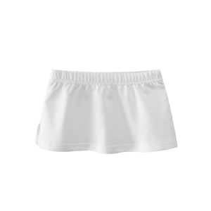 White cotton layering underskirt for girls with wide elastic waistband and minimalist style