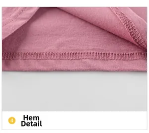 Detail of pink knitted shirt hemline with neat double-needle stitching and even seams