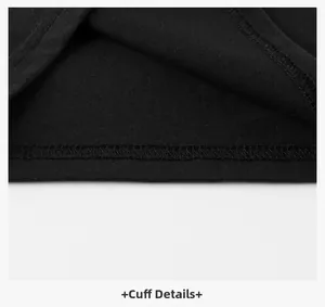 Detailed macro view of double-needle stitching on the black short-sleeve shirt cuff