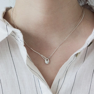 Minimalist Geometric Steelyard Weight Pendant Necklace Copper Silver Plated Dainty Clavicle Chain Daily Jewelry For Women