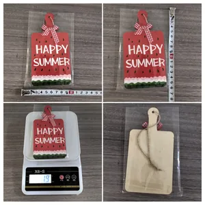 Dimensiones y peso detallados del adorno de madera de sandía para fiesta de verano