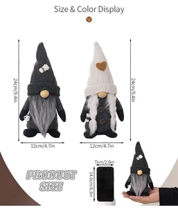 Size guide for coffee gnome decor showing 24cm height with phone scale comparison