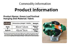 Size and weight specifications for St. Patrick's Day hanging leg gnome fabric plush dolls
