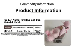 Dimensions et poids de la peluche gnome rose 39x11cm sur une balance numérique