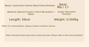 Specifications of 50cm crystal suncatcher wind chime made of natural stone and metal