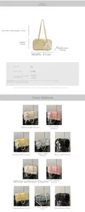 Detailed size specifications and multi-color options for the Boston shoulder bag