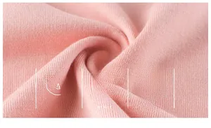 Detail of pink cotton fabric with soft texture and breathable knit for kids t-shirts