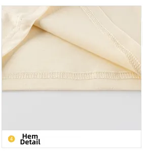 Detailaufnahme des Saums aus Baumwollstrick mit hochwertiger Doppelnaht-Verarbeitung