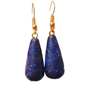 Boucles d'oreilles goutte en cristal bleu foncé avec crochets S925 dorés et texture