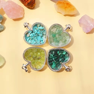 Collane con boccetta di profumo in cristallo a cuore con tappi a vite in argento per aroma