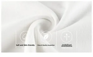 Detail of soft white knitted cotton fabric showing texture and breathable A-grade quality