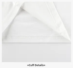 Close-up of ribbed cuffs and high-quality knit texture on a white cotton kids T-shirt