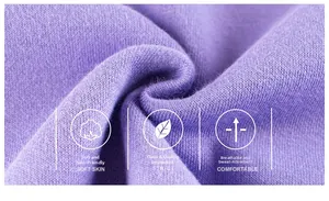 Close-up of soft purple Class A knit fabric showing breathable and skin-friendly texture