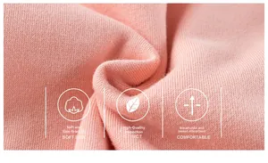 Macro view of Class A pink knitted cotton fabric showing soft and breathable texture