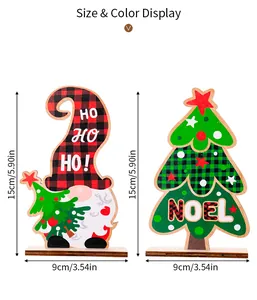 Gedetailleerde maattabel voor houten kerstkabouters en boomversieringen met maten