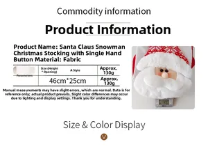 Detail of knitted Santa Claus Christmas stocking with 46cm height and weight measurement