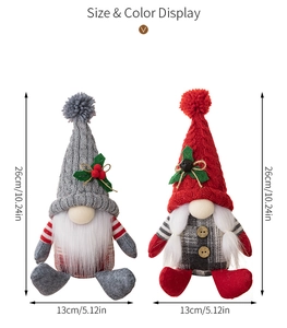 Detailed size display of 26cm Nordic Christmas gnomes with knit hats and plush beards
