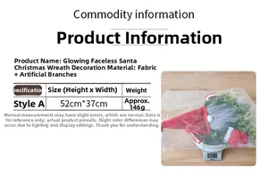 Weight measurement of glowing Christmas gnome wreath with evergreen branches on scale