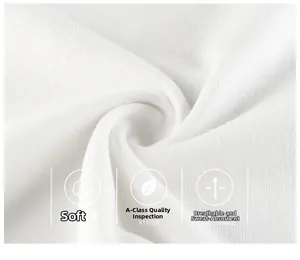 Close-up of soft Class A white knitted cotton fabric texture for girl's long sleeve T-shirt