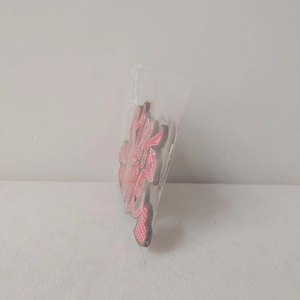 Pink heart acrylic ornament with Luv Me lettering for Valentine decoration