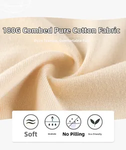 Détail du tissu en coton peigné 180G montrant une texture douce et respirante