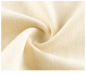 Macro detail of soft A-class breathable knitted cotton fabric for toddler long sleeve shirts