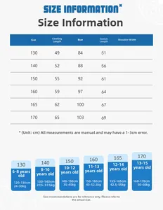 Guide des tailles détaillé pour sweats enfants avec mesures d'âge et de taille