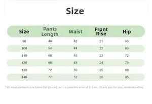 Guide des tailles détaillé pour pantalons en polaire enfant avec mesures de taille